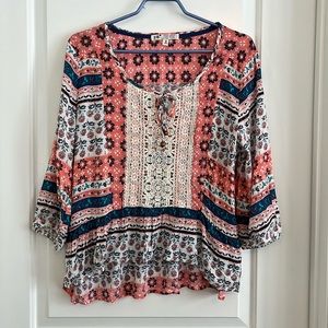 Jolt boho floral blouse size medium